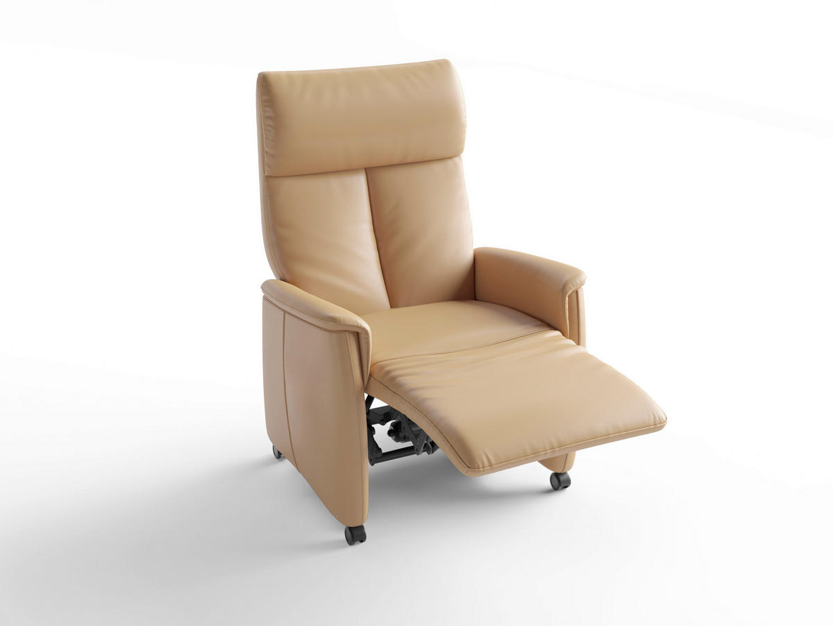 RELAXAČNÉ KRESLO, koža, cappuccino - čierna/cappuccino, Basics, koža/plast (76/114/84cm) - Sit & More