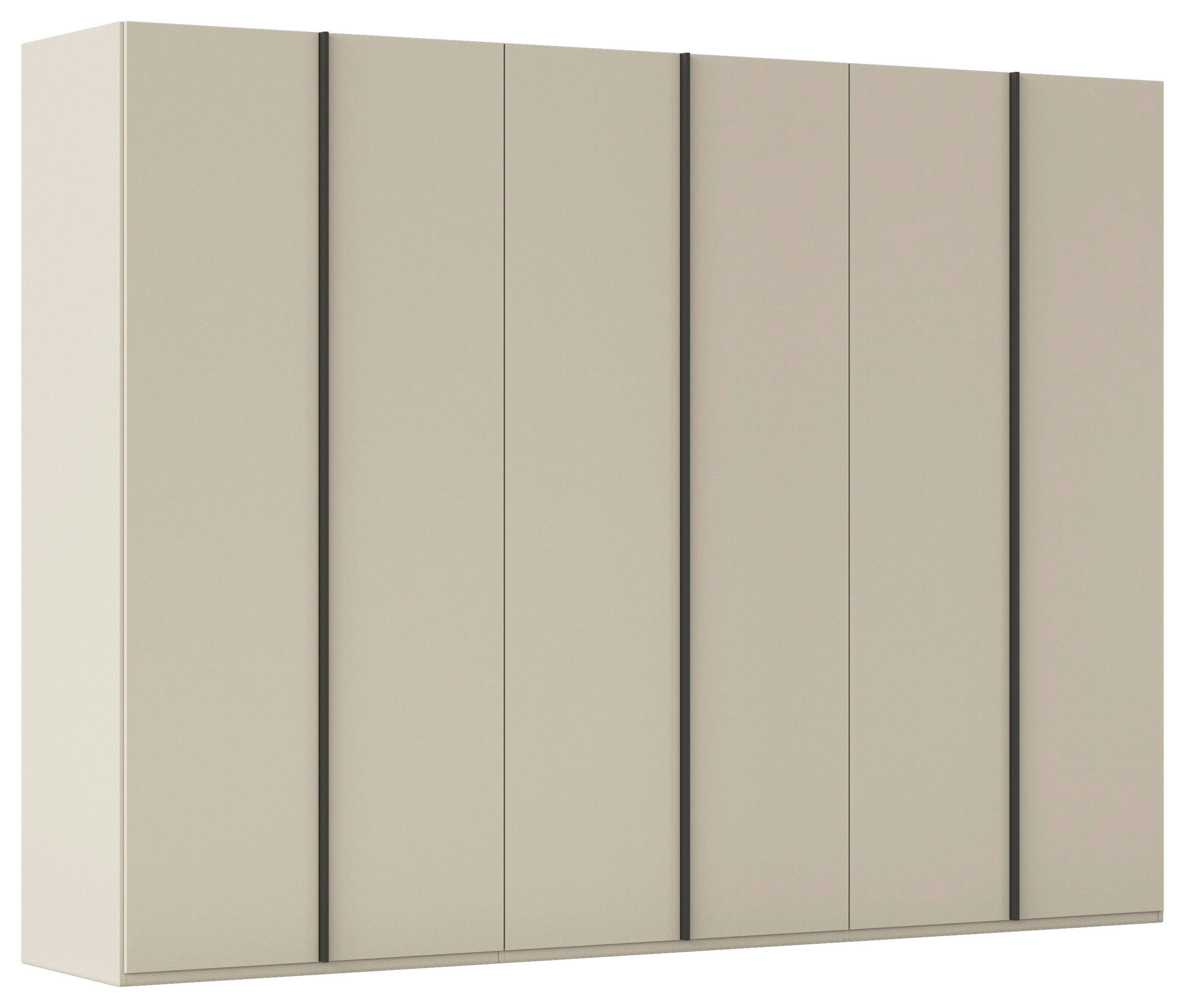 DREHTÜRENSCHRANK 301/223/61 cm,  in Champagner, 6-türig  - Champagner/Graphitfarben, Basics, Holzwerkstoff/Metall (301/223/61cm) - Novel