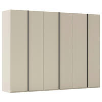 DREHTÜRENSCHRANK 301/235/61 cm,  in Champagner, 6-türig  - Champagner/Graphitfarben, Basics, Holzwerkstoff/Metall (301/235/61cm) - Novel
