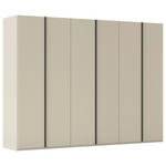 DREHTÜRENSCHRANK 301/235/61 cm,  in Champagner, 6-türig  - Champagner/Graphitfarben, Basics, Holzwerkstoff/Metall (301/235/61cm) - Novel