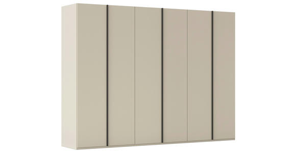 DREHTÜRENSCHRANK 301/235/61 cm,  in Champagner, 6-türig  - Champagner/Graphitfarben, Basics, Holzwerkstoff/Metall (301/235/61cm) - Novel