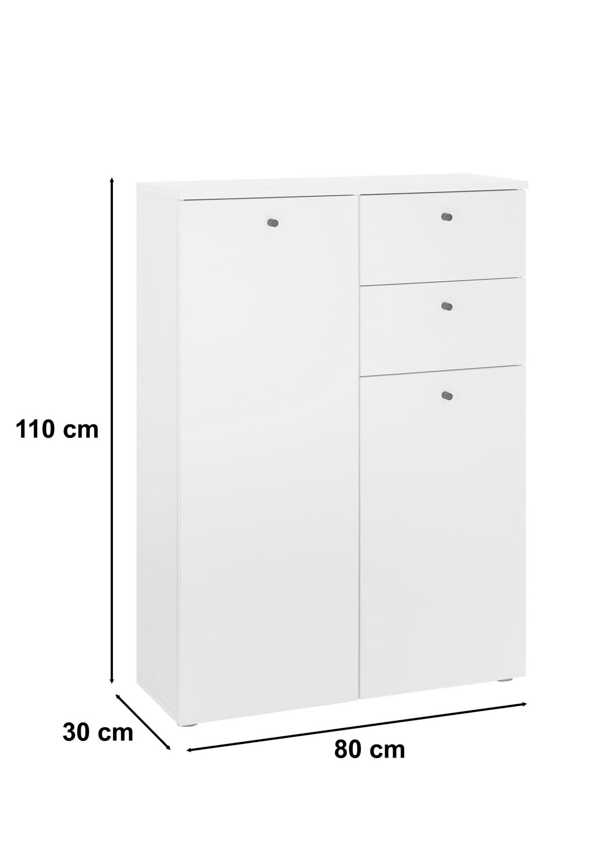 MIDISCHRANK 80/110/30 cm  - Schwarz/Rosa, MODERN, Holzwerkstoff/Kunststoff (80/110/30cm) - MID.YOU
