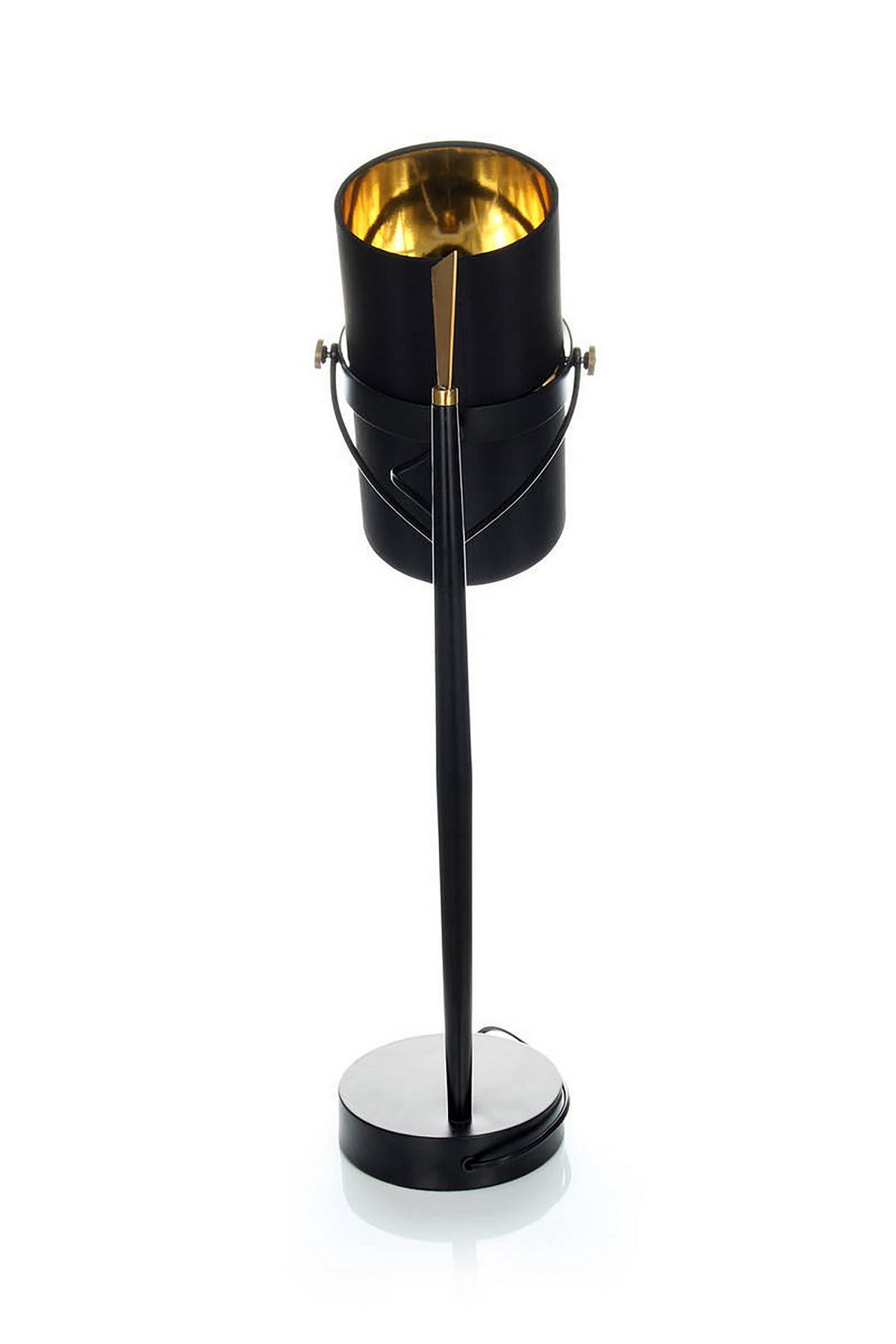 STOLNÁ LAMPA, E27, 25/29/69 cm - čierna, Trend, kov/textil (25/29/69cm) - P & B