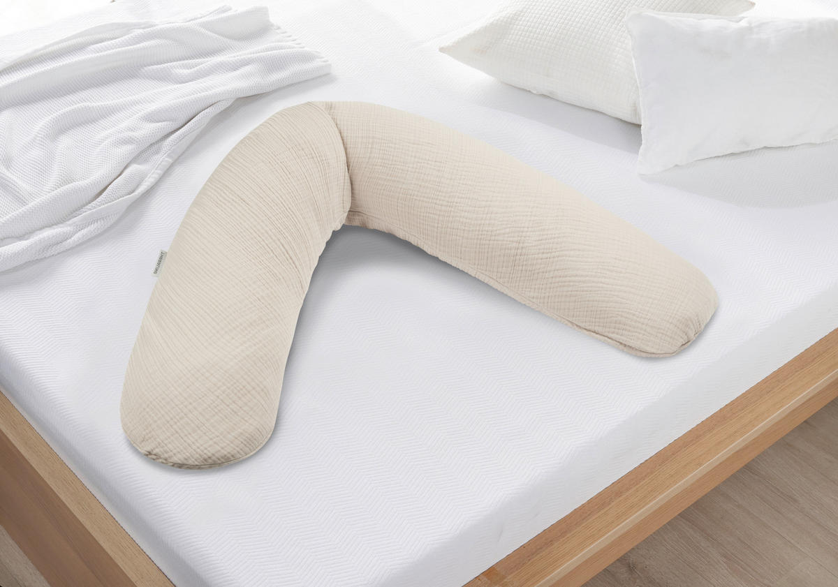 STILLKISSEN 180 cm Dodo Premium   - Sandfarben, Basics, Textil (180cm) - Theraline