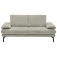 2,5-SITZER Dieter Knoll in Velours Ecru  - Ecru/Beige, Design, Textil/Metall (196/89/104cm) - Dieter Knoll