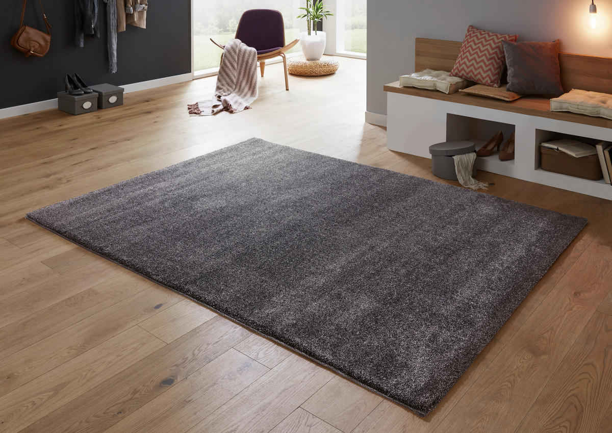 WEBTEPPICH 80/150 cm Savona Anthrazit  - Anthrazit, Basics, Kunststoff/Textil (80/150cm) - Novel