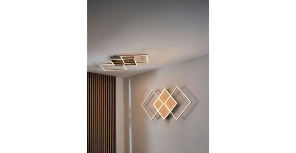 LED-DECKENLEUCHTE 100/49,5/5,8 cm   - Schwarz/Naturfarben, Basics, Kunststoff/Metall (100/49,5/5,8cm) - Novel