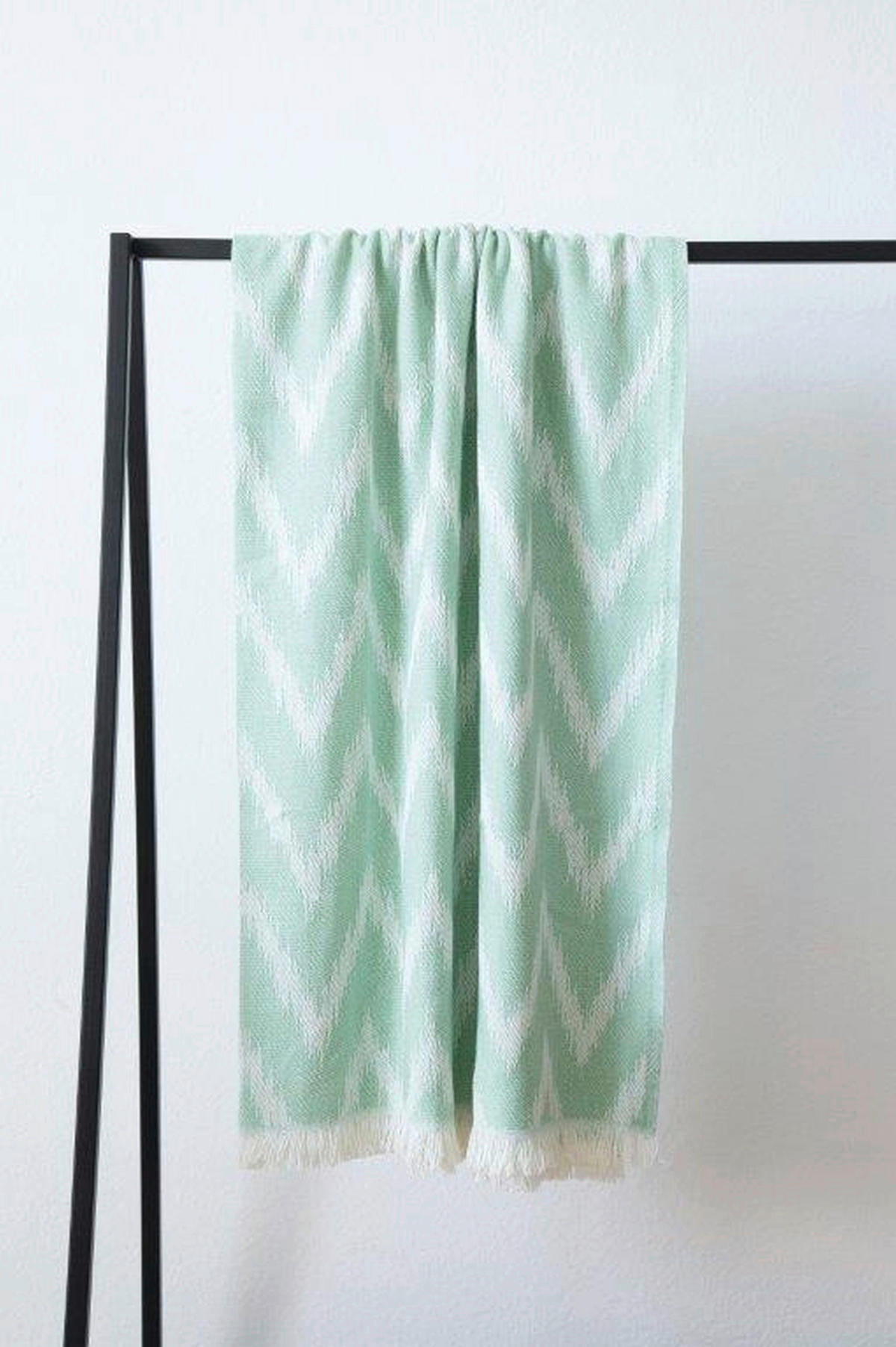 PLÄD 140/180 cm  - mintgrön/cremefärgad, Klassisk, textil (140/180cm) - Tom Tailor