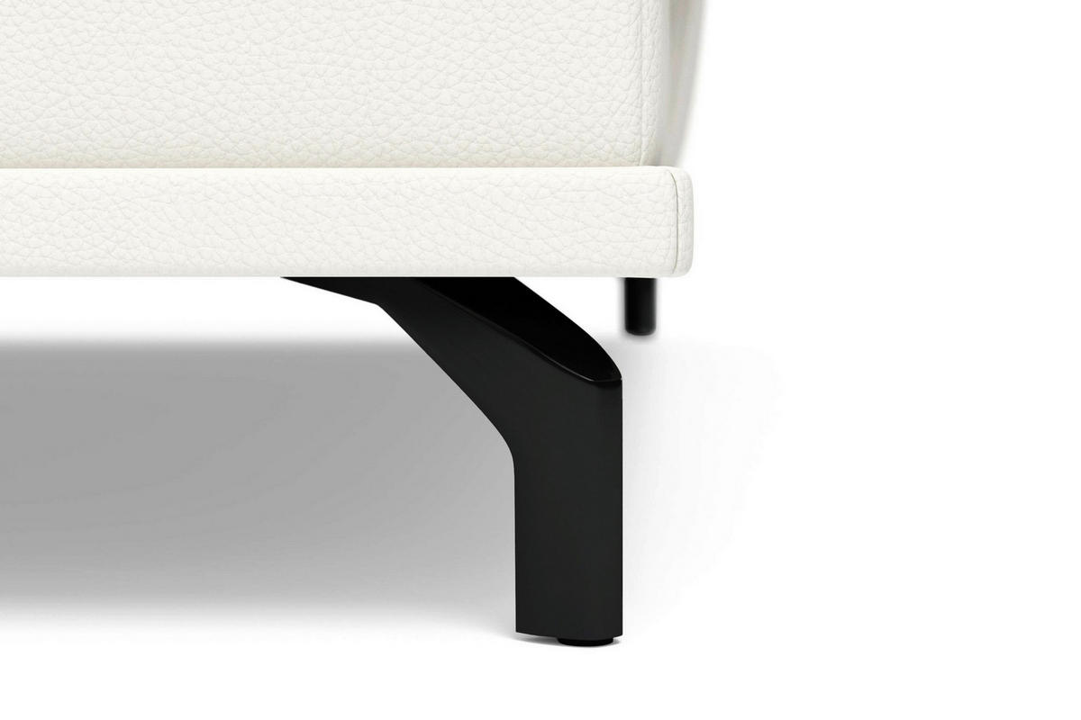 SEDACÍ SOUPRAVA, kůže, bílá - bílá/černá, Basics, kov/textil (223/363/176cm) - Sit & More
