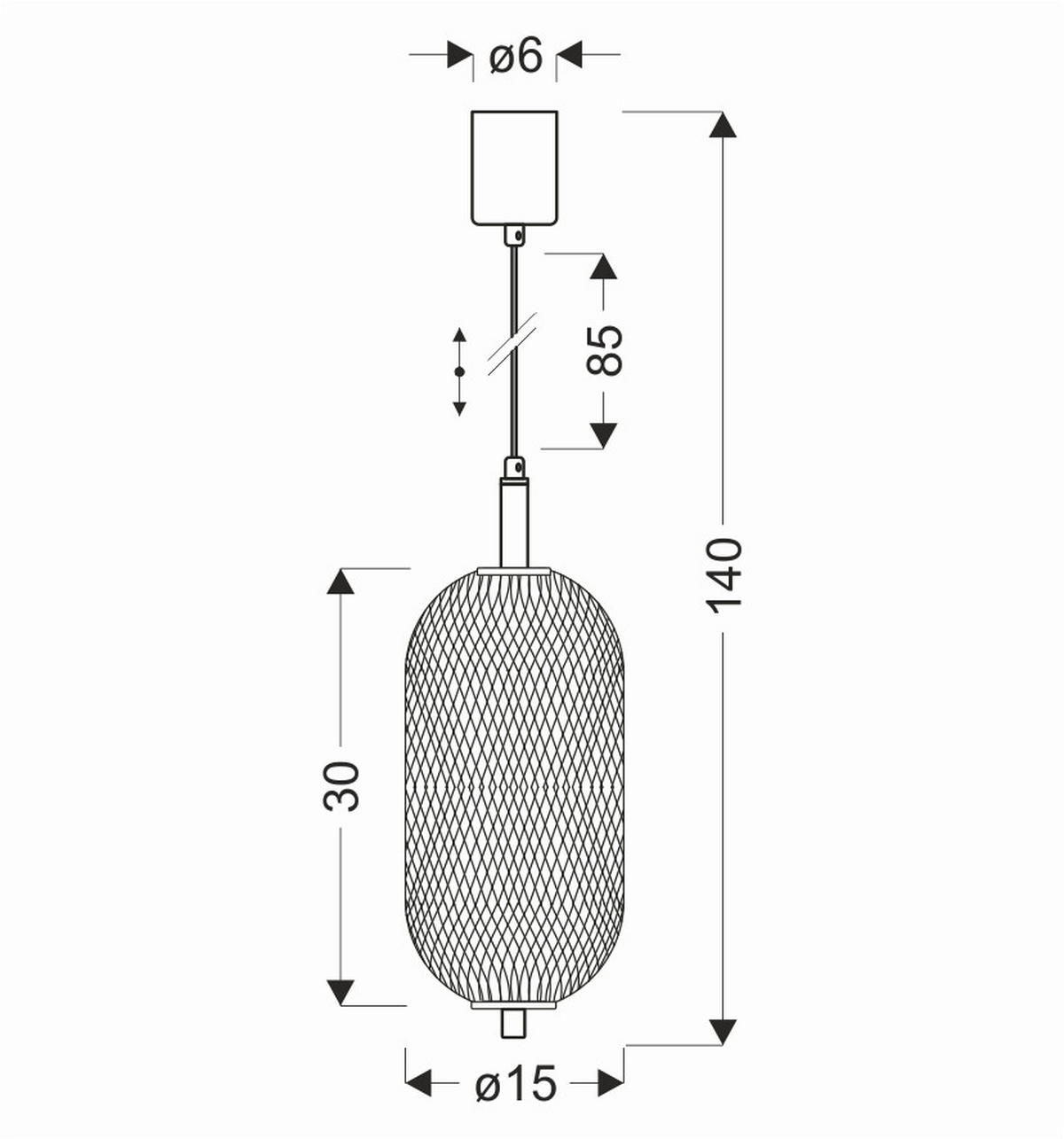 LED-PENDELLEUCHTE 15/15/140 cm  - Schwarz/Weiß, KONVENTIONELL, Kunststoff/Metall (15/15/140cm)