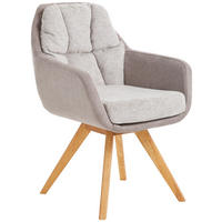 ARMLEHNSTUHL in Holz, Textil Cappuccino, Wildeiche  - Wildeiche/Cappuccino, Design, Holz/Textil (65/85/68cm) - Linea Natura