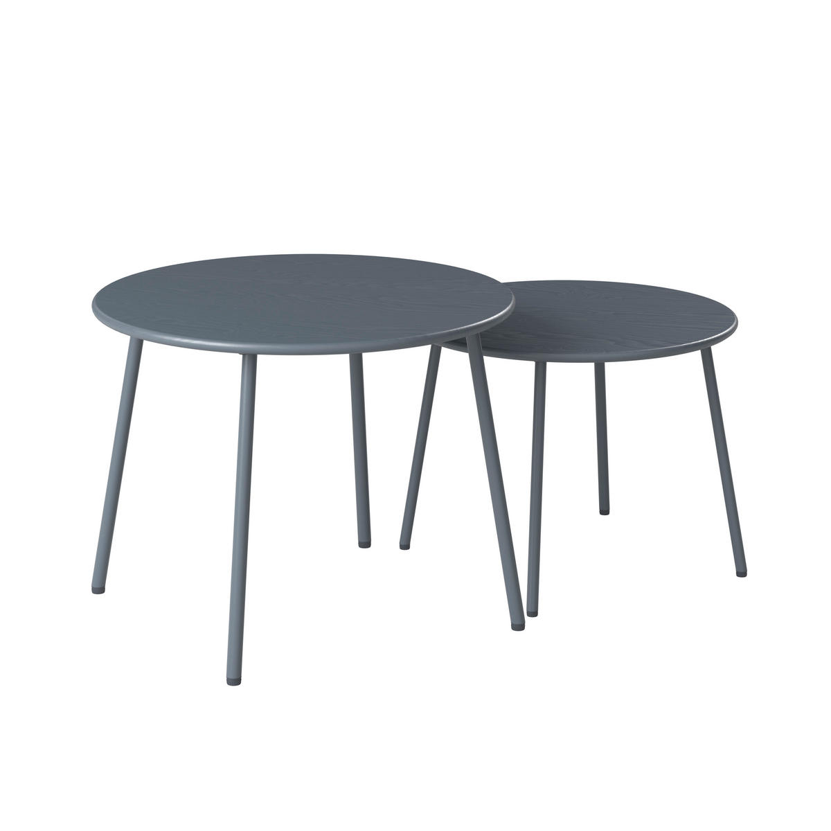 GARTEN-BEISTELLTISCHSET - Dunkelgrau, Modern, Metall (60/50/44/39cm) - Ambia Garden