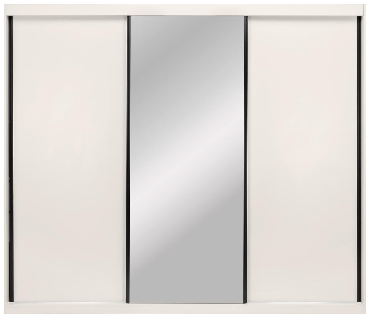 SCHIEBETÜRENSCHRANK 250/215/59,5 cm 3-türig  - Kaschmir/Schwarz, MODERN, Holzwerkstoff/Metall (250/215/59,5cm) - MID.YOU