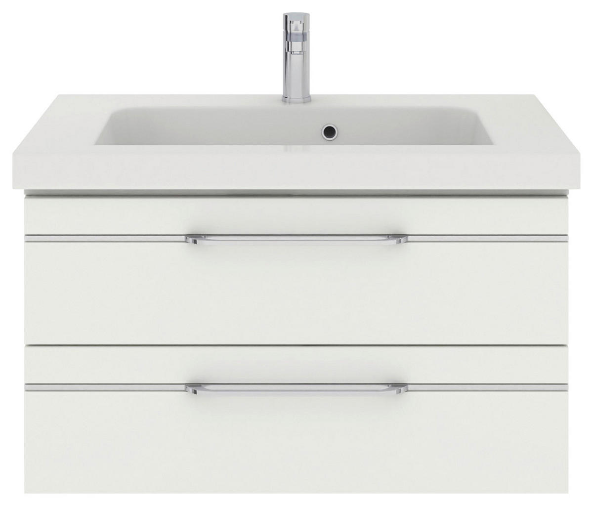 WASCHTISCHKOMBI 92 cm  - Chromfarben/Weiß Hochglanz, KONVENTIONELL, Holzwerkstoff/Stein (92cm) - Pelipal