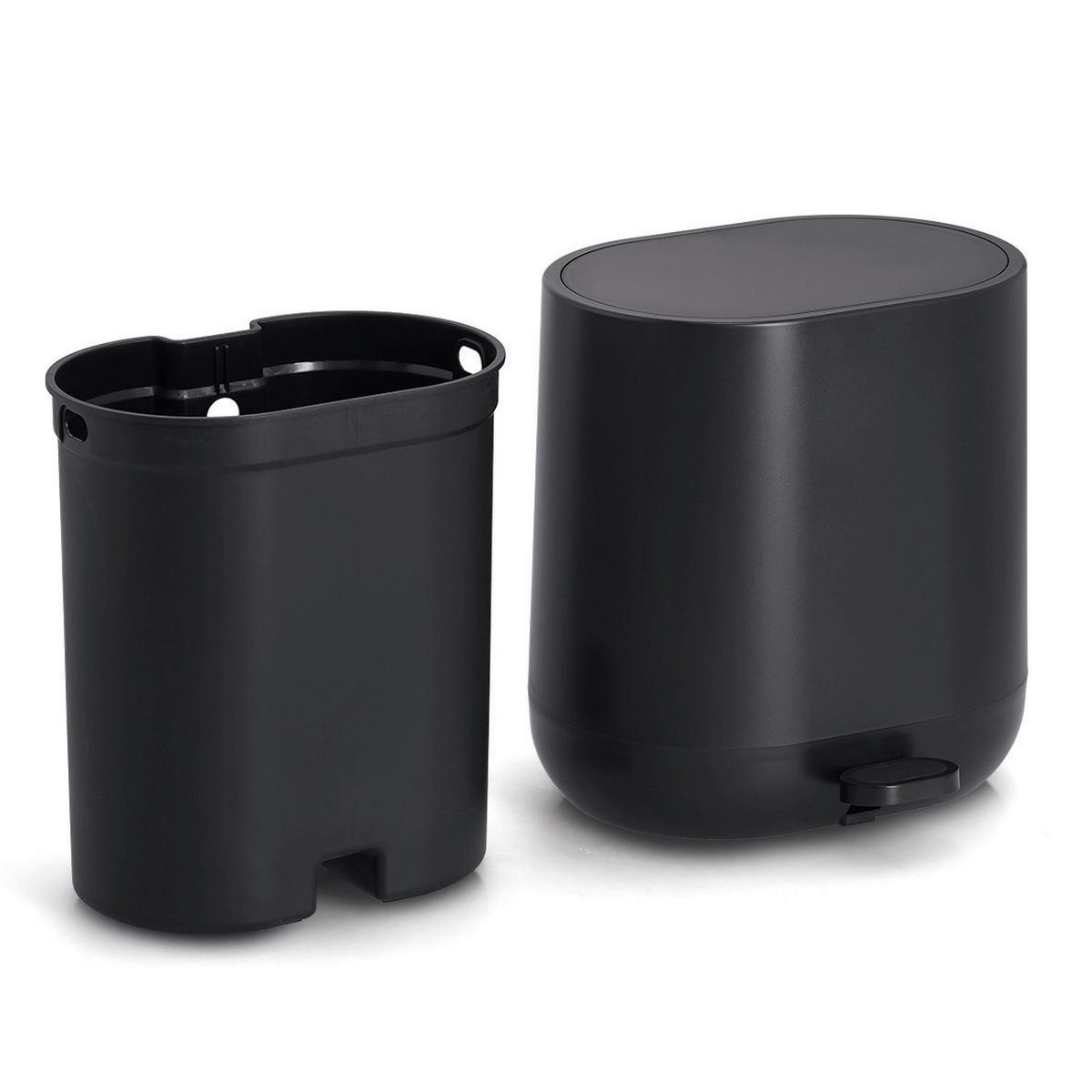 TRETEIMER 6 l  Kunststoff  - Schwarz, Basics, Kunststoff (26/22,5/26,5cm) - Zeller Present