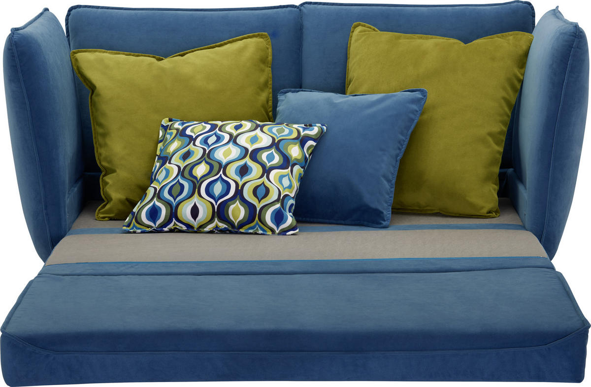 JUGEND- UND KINDERSOFA Mikrofaser Blau, Grün  - Blau/Schwarz, Design, Kunststoff/Textil (145/63-77/75cm) - Livetastic
