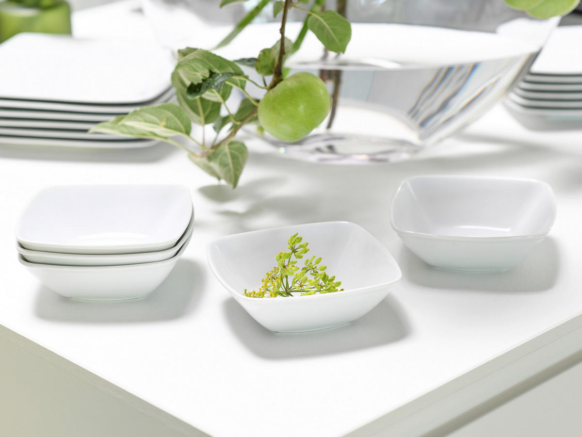 SET MED FRUKOSTSKÅLAR Victoria weiss  - vit, Basics, keramik - Creatable