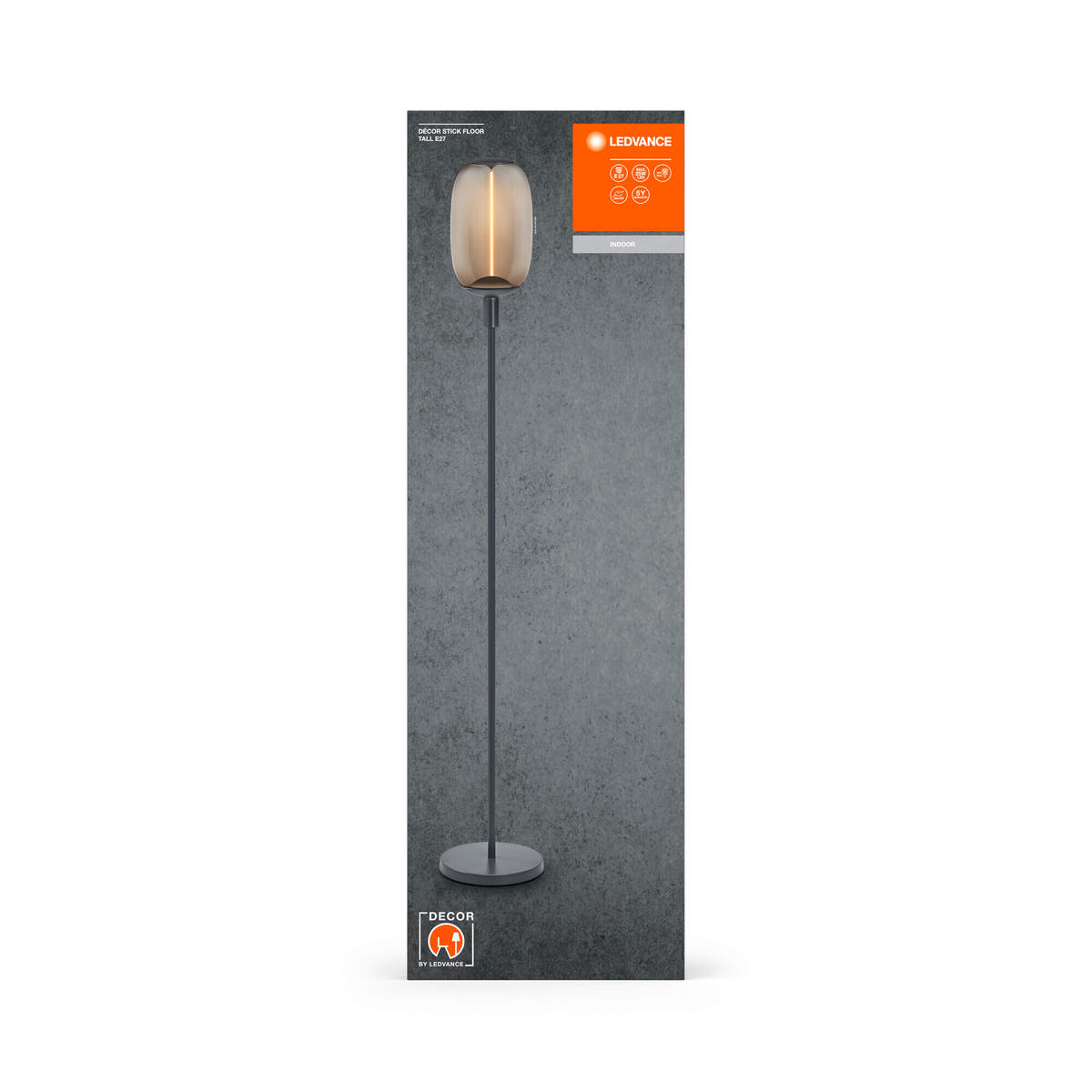 LEUCHTENFUß Decor Stick Floor 26/146 cm   - Dunkelgrau, Basics, Metall (26/146cm) - Ledvance