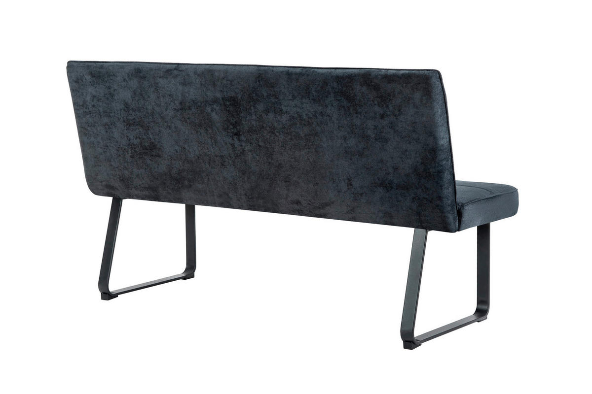 SITZBANK in Metall, Textil Dunkelgrau  - Dunkelgrau/Schwarz, MODERN, Textil/Metall (160/92/58cm) - MID.YOU
