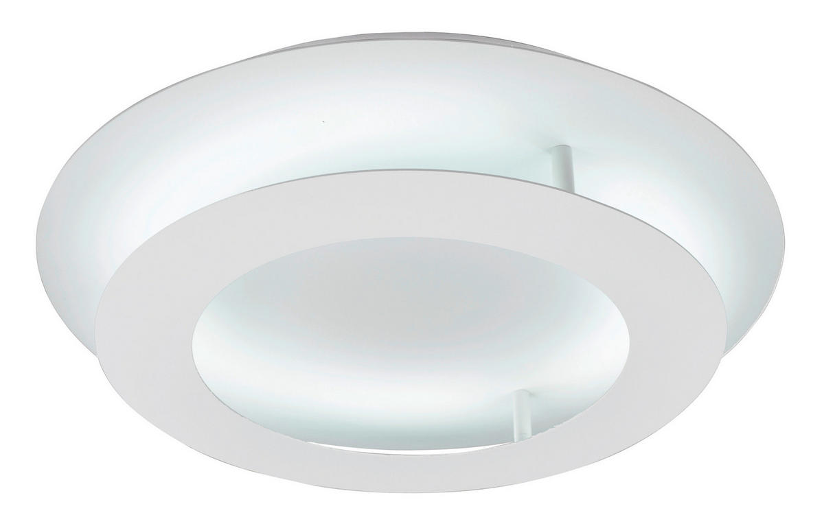 LED-TAKLAMPA Merle 40/40/8 cm  - vit, Design, metall (40/40/8cm)