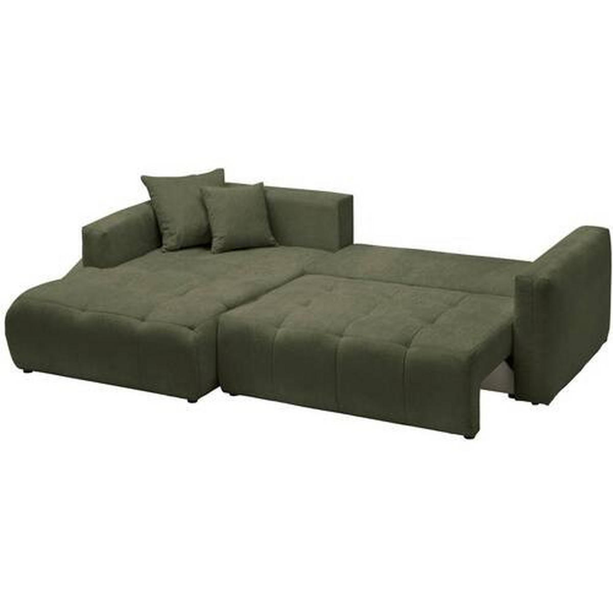 Freisteller von Hom`in ECKSOFA Dunkelgrün Chenille.