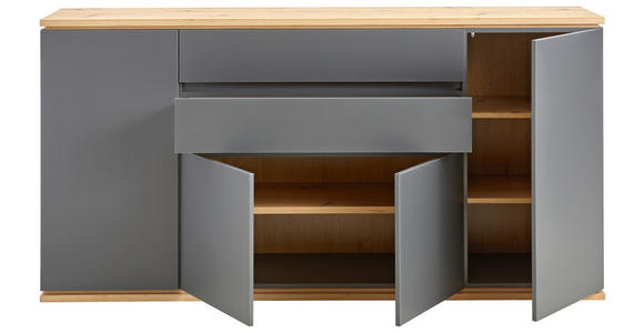 SIDEBOARD 184/93/42 cm  in Graphitfarben, Eiche Artisan  - Schwarz/Graphitfarben, Design, Holzwerkstoff/Kunststoff (184/93/42cm) - Xora