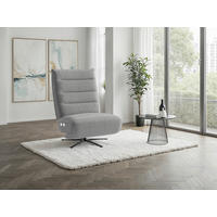 RELAXSESSEL EVE E Chenille Kopfteilverstellung, Rücken echt    - Schwarz/Grau, Basics, Textil/Metall (80/109/98cm) - Sit & More