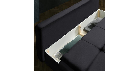 SCHLAFSOFA in Webstoff Dunkelgrau - Dunkelgrau/Schwarz, MODERN, Textil/Metall (208/73/92/102cm) - Novel