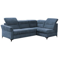ECKSOFA inkl. Funktionen Blau Webstoff  - Blau/Schwarz, KONVENTIONELL, Textil/Metall (272/177cm) - Stylife