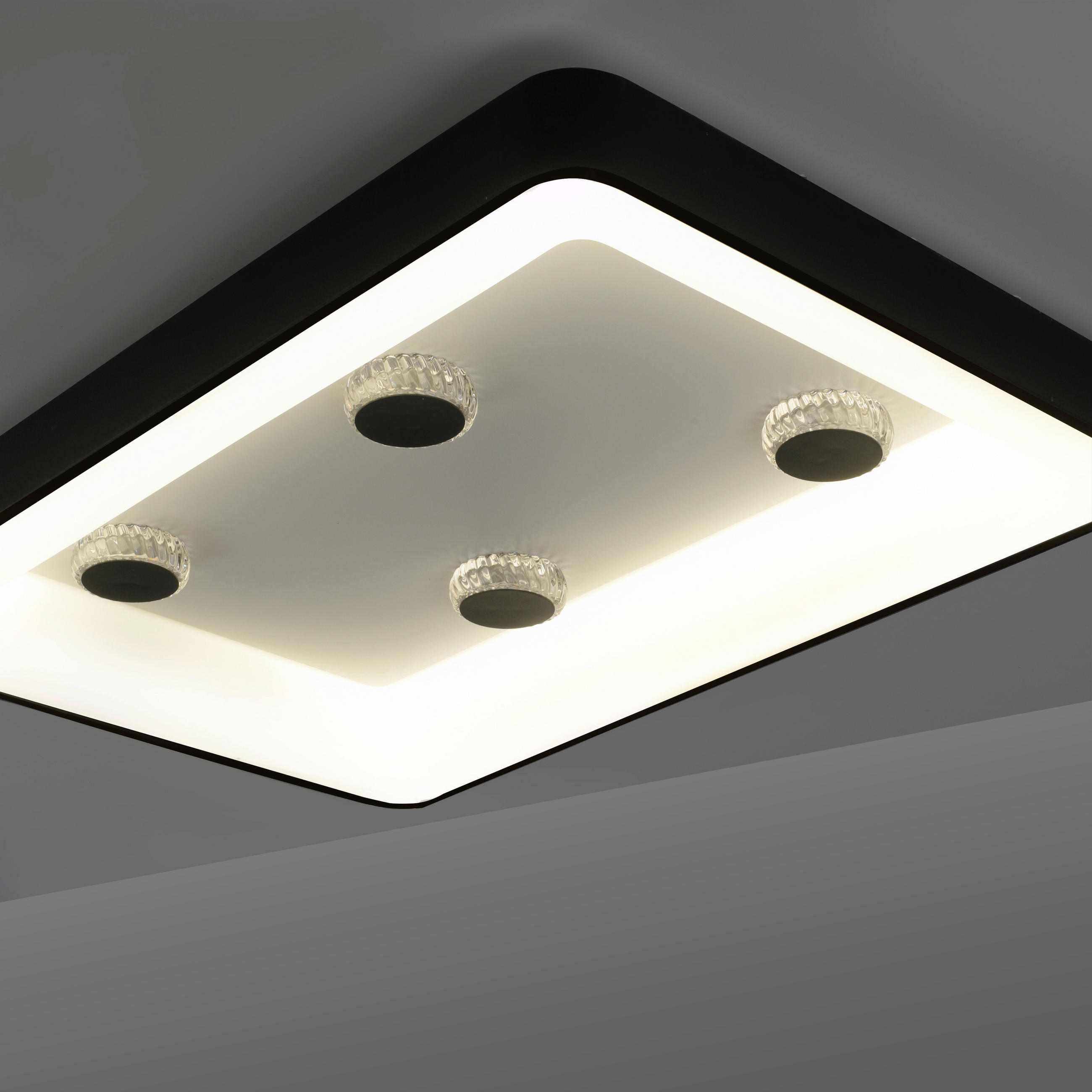 LED-DECKENLEUCHTE Vertigo 90,5/60,5/10,5 cm   - Basics, Kunststoff/Metall (90,5/60,5/10,5cm)
