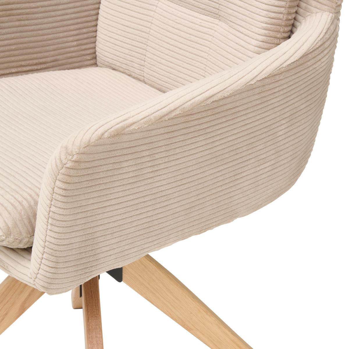 ARMLEHNSTUHL  in Eisen Cord  - Taupe/Naturfarben, KONVENTIONELL, Holz/Textil (60/93/65,5cm) - Livetastic