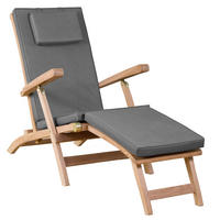 BÄDERLIEGE 60/93/170 cm  - Grau/Teakfarben, Basics, Holz (60/93/170cm)