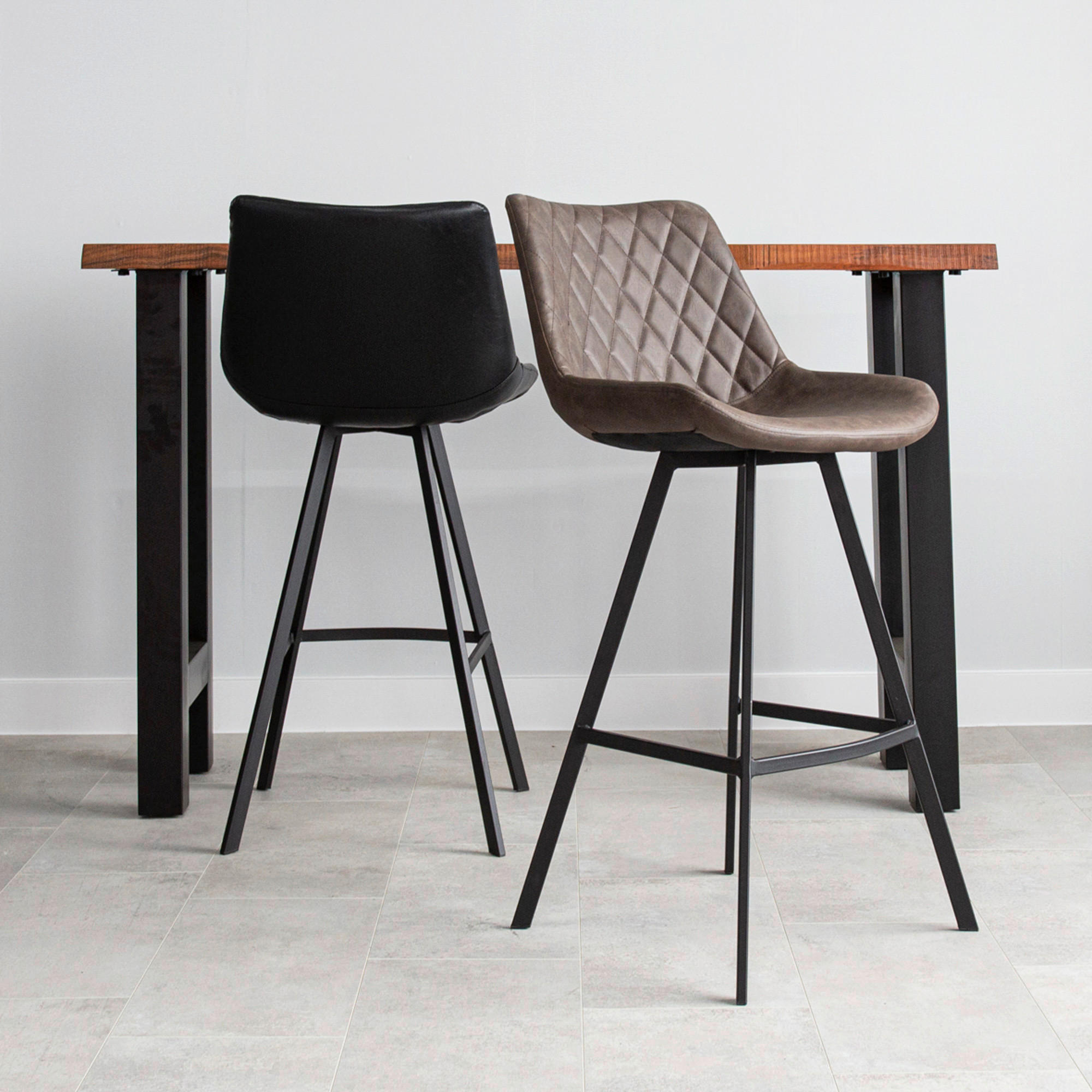 BARHOCKER-SET in Taupe  - Taupe/Schwarz, KONVENTIONELL, Textil/Metall (50/102/55cm) - MID.YOU