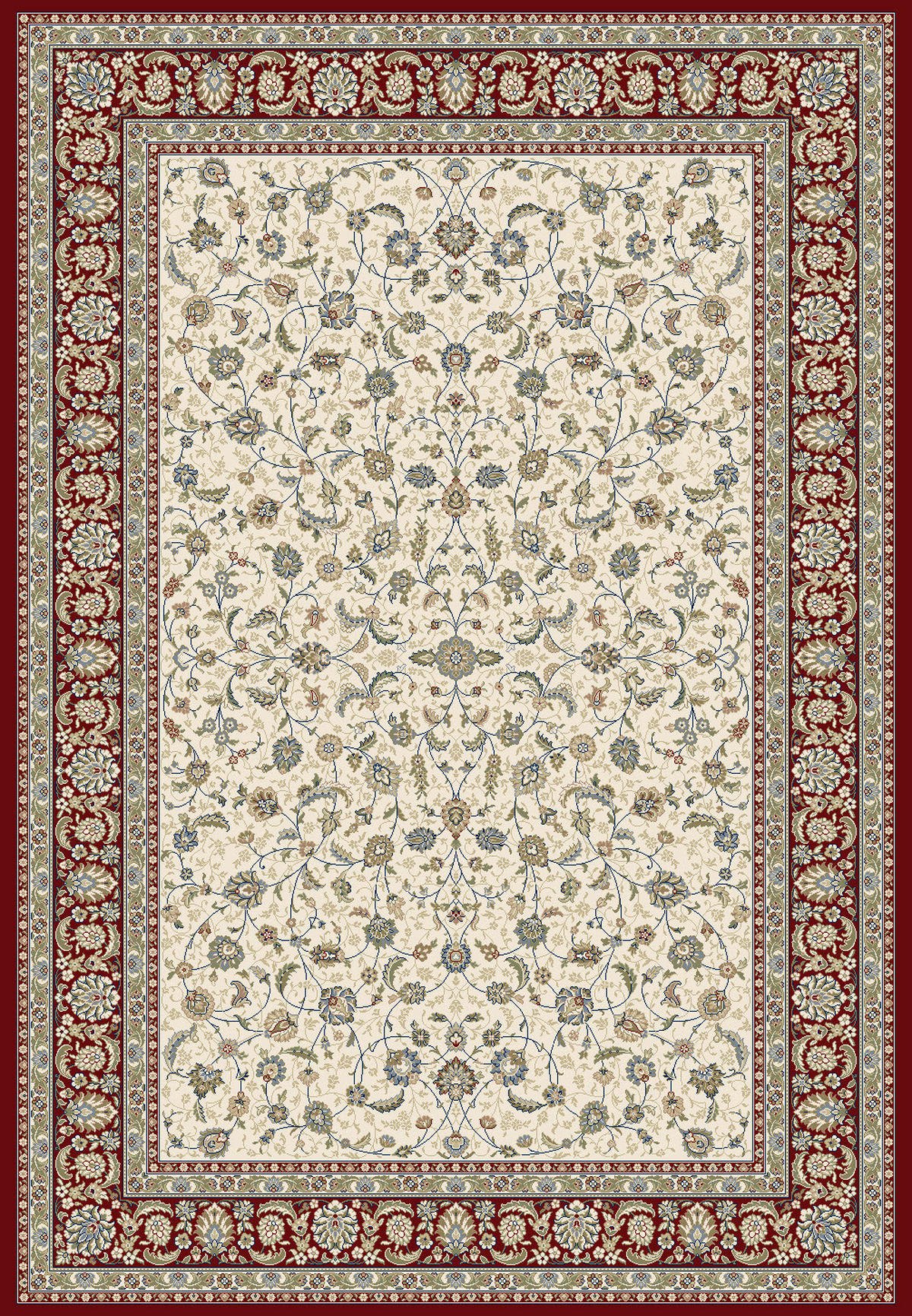 WEBTEPPICH 160/230 cm Da Vinci Creme, Rot  - Rot/Creme, KONVENTIONELL, Kunststoff/Textil (160/230cm) - Novel