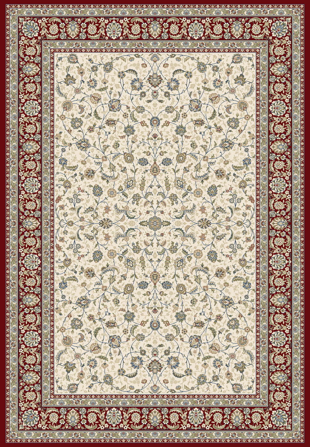 Novel Webteppich Da Vinci Creme, Rot 80x150 cm