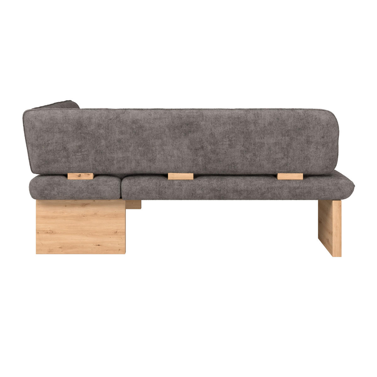 ECKBANK 232/170 cm Webstoff Grau Eiche Sperrholz   - Eichefarben/Grau, KONVENTIONELL, Holz/Textil (232/170cm) - James Wood