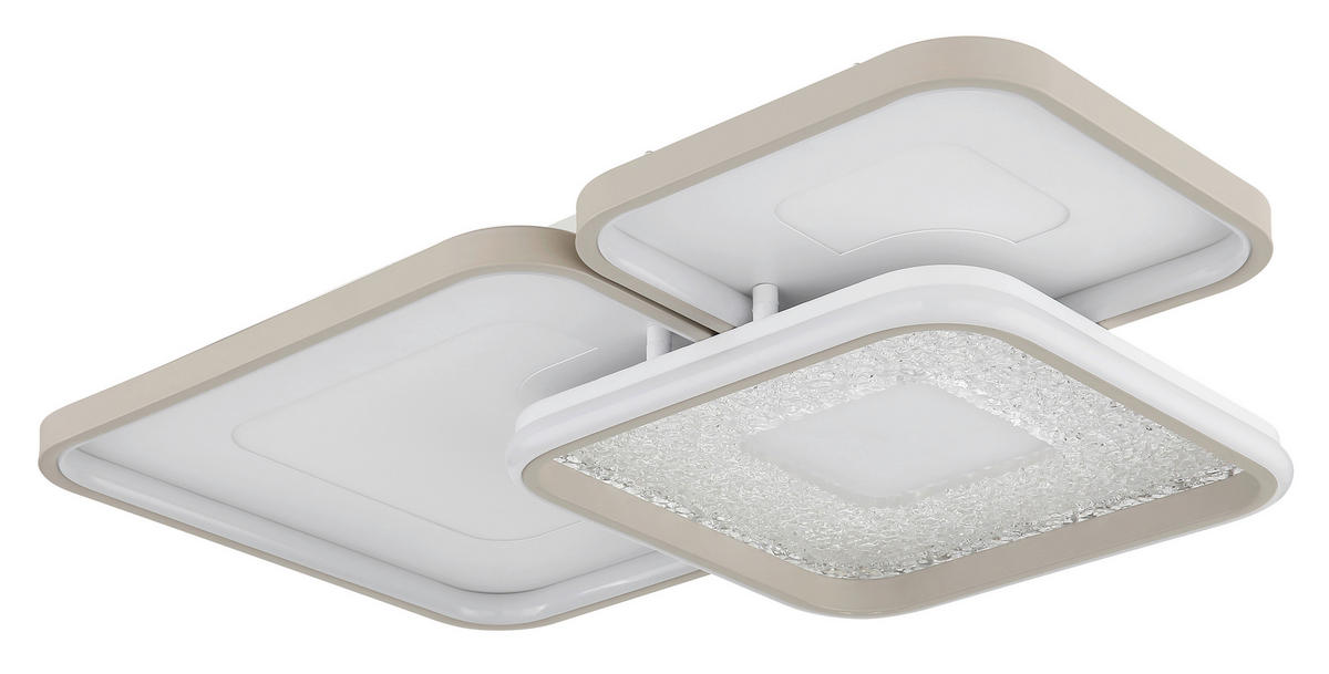 LED-DECKENLEUCHTE 65/45,5/10 cm   - Sandfarben/Klar, Design, Kunststoff/Metall (65/45,5/10cm) - Globo