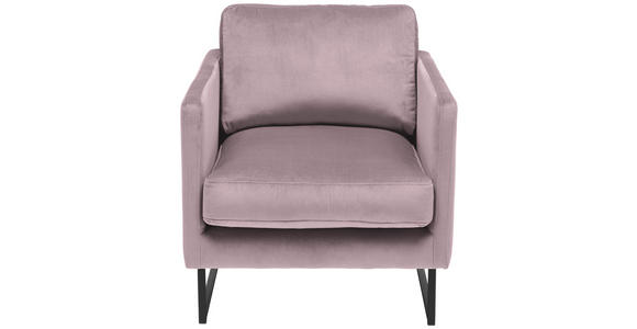 SESSEL in Samt Flieder - Flieder/Schwarz, Design, Textil/Metall (72/78/84cm) - Carryhome
