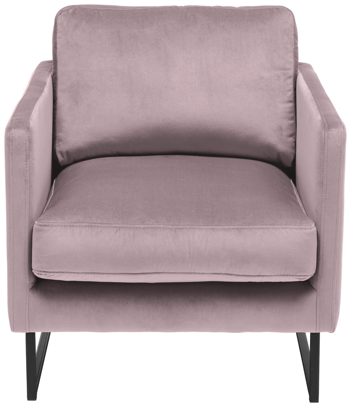 SESSEL in Samt Flieder  - Flieder/Schwarz, Design, Textil/Metall (72/78/84cm) - Carryhome