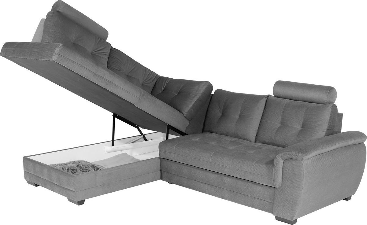 ECKSOFA in Webstoff Beige  - Dunkelbraun/Beige, Konventionell, Kunststoff/Textil (183/251cm) - Livetastic