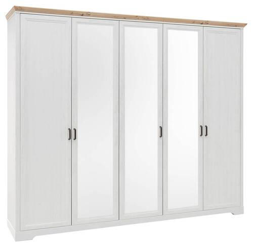 DULAP CU UȘI ROTATIVE alb, stejar Artisan  - culoare nichel/alb, Lifestyle, metal/material pe bază de lemn (264/220/64cm) - Landscape