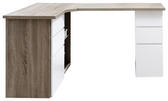 ECKSCHREIBTISCH 101,5/145/76,60 cm  in Eichefarben, Weiß Hochglanz  - Eichefarben/Weiß Hochglanz, KONVENTIONELL (101,5/145/76,60cm) - Carryhome