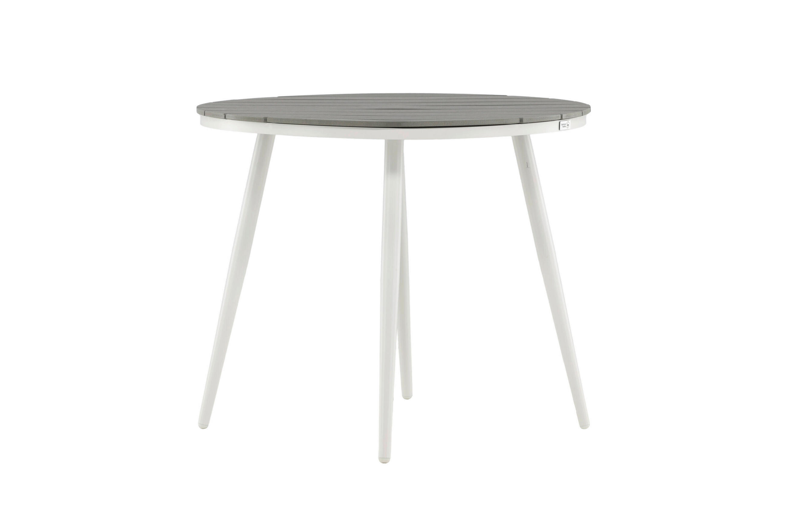 GARTENTISCH Metall, Kunststoff Grau, Weiß rund  - Weiß/Grau, MODERN, Kunststoff/Metall (90/74cm) - Gardenson