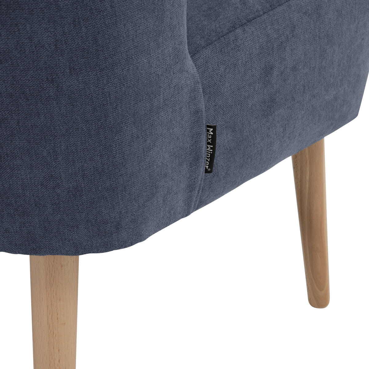SESSEL in Flachgewebe Blau  - Blau/Buchefarben, Design, Holz/Textil (58/78/68cm) - Max Winzer