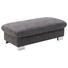 HOCKER Mikrofaser Grau - Beige/Alufarben, Design, Textil/Metall (133/42/66cm) - Beldomo System