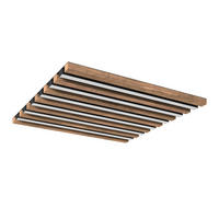 LED-TAKLAMPA HAYDEN 45/45/5 cm  - vit/svart, Natur, metall/trämaterial (45/45/5cm)