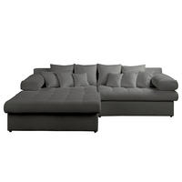 ECKSOFA Naomi in Chenille Anthrazit Rückenkissen  243/284 cm  - Anthrazit/Schwarz, Design, Kunststoff/Textil (243/284cm) - P & B
