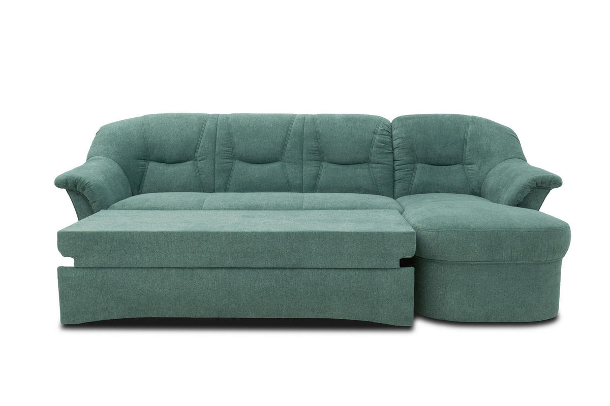 ECKSOFA Petrol Mikrofaser  - Petrol/Schwarz, KONVENTIONELL, Kunststoff/Textil (232/146cm) - MID.YOU
