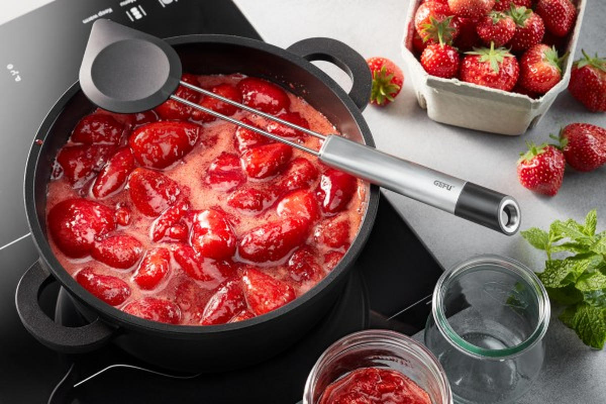 KOCHLÖFFEL Primeline  - Edelstahlfarben/Schwarz, Basics, Kunststoff/Metall (6,5/30cm) - Gefu