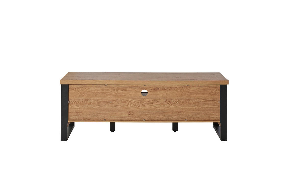 TV-ELEMENT Holzwerkstoff Schwarz, Eichefarben  - Eichefarben/Schwarz, KONVENTIONELL, Holzwerkstoff/Metall (153,4/55/39cm) - MID.YOU